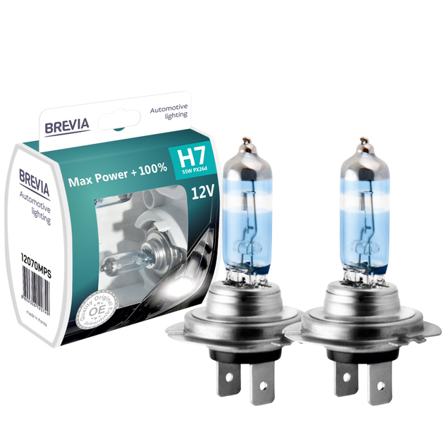 Лампа 12V H7 55W +100% Brevia Max Power S2 (12070MPS)