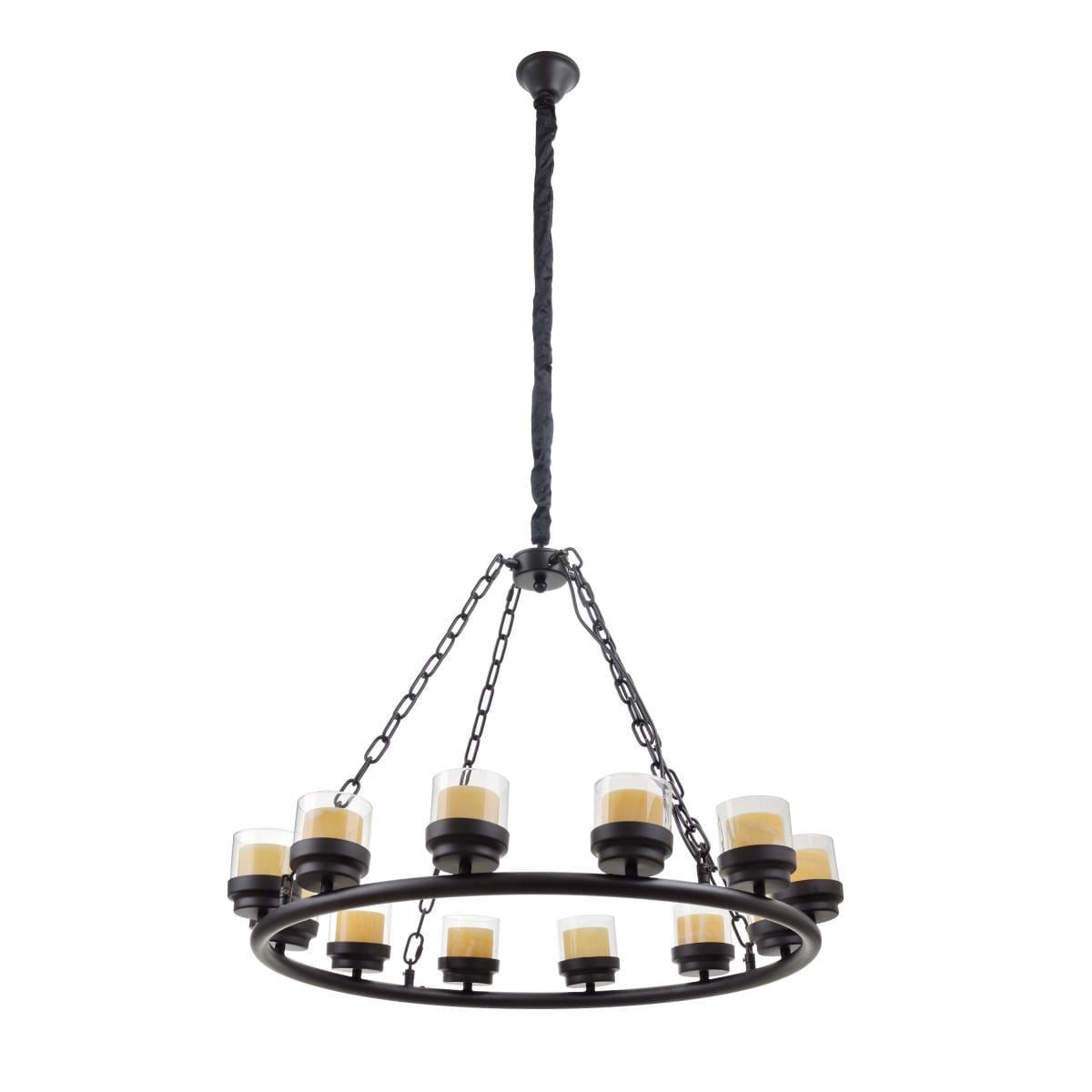 Люстра підвісна свічка лофт Brille BL-387S/12 E27 BK Люстра підвісна свічка лофт Brille BL-387S/12 E27 BK