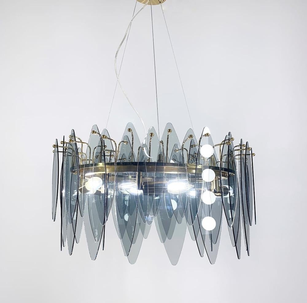 Люстра подвесная Alise с графитовыми стеклянными пластинами (AT 41/6)