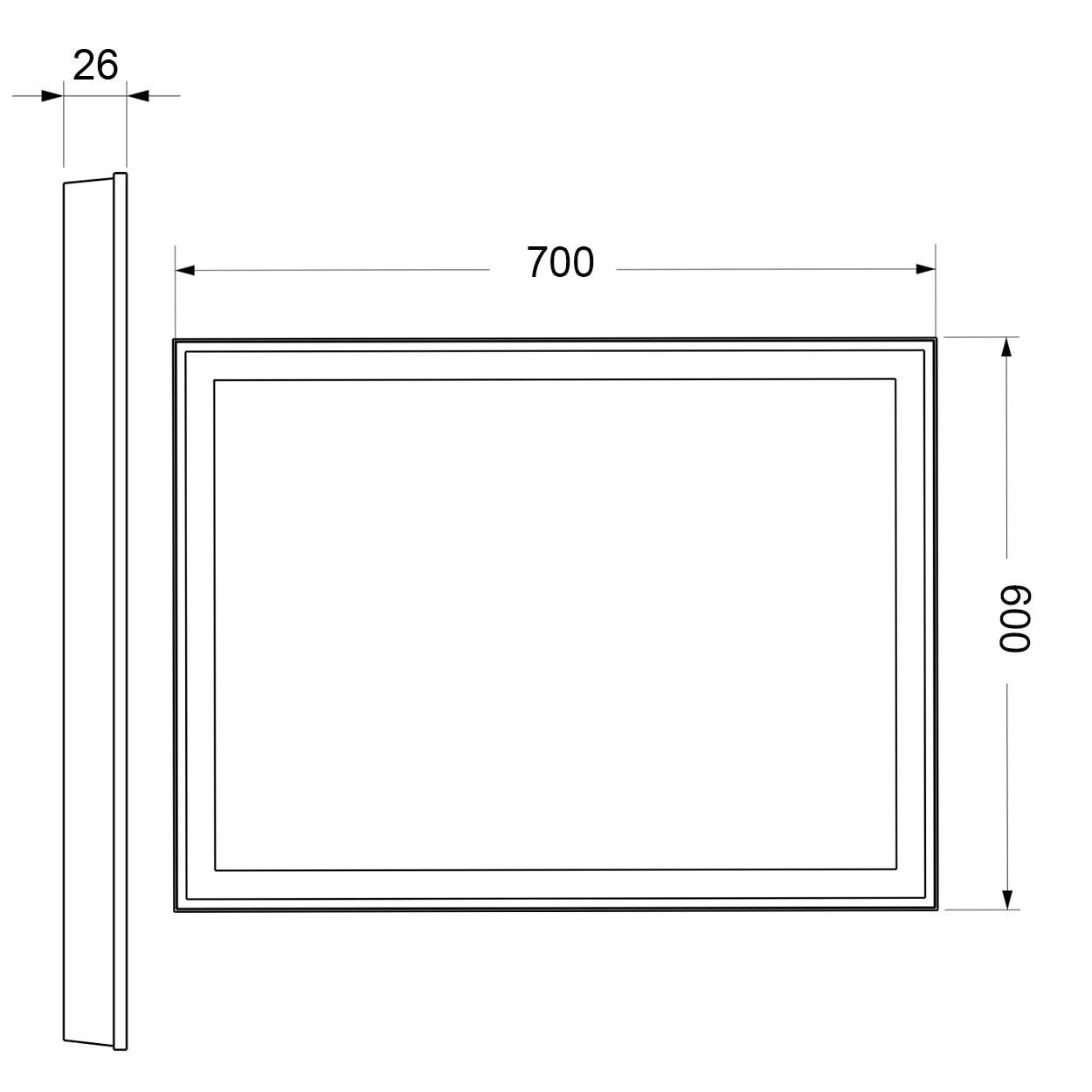 Дзеркало Led DecorLed Elche з підсвіткою у ванну кімнату 700x600 (ZSL-01976) - фото 2