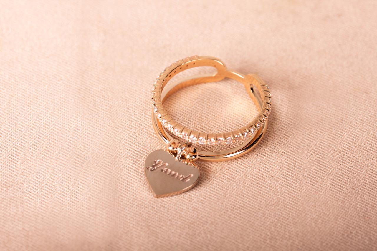 Кільце з жовтого та білого золота із серцем (2246270578)