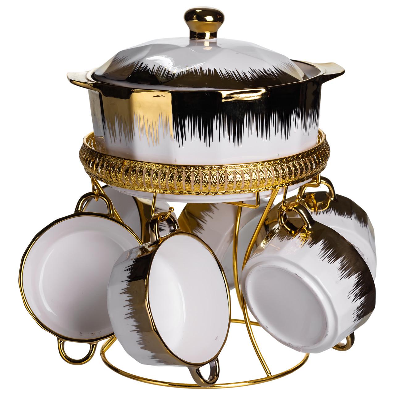 Суповой сервиз на 6 персон супница на подставке с бульонницами 300 мл 2 л (ML-T35) - фото 6 Суповой сервиз на 6 персон супница на подставке с бульонницами 300 мл 2 л (ML-T35) - фото 6