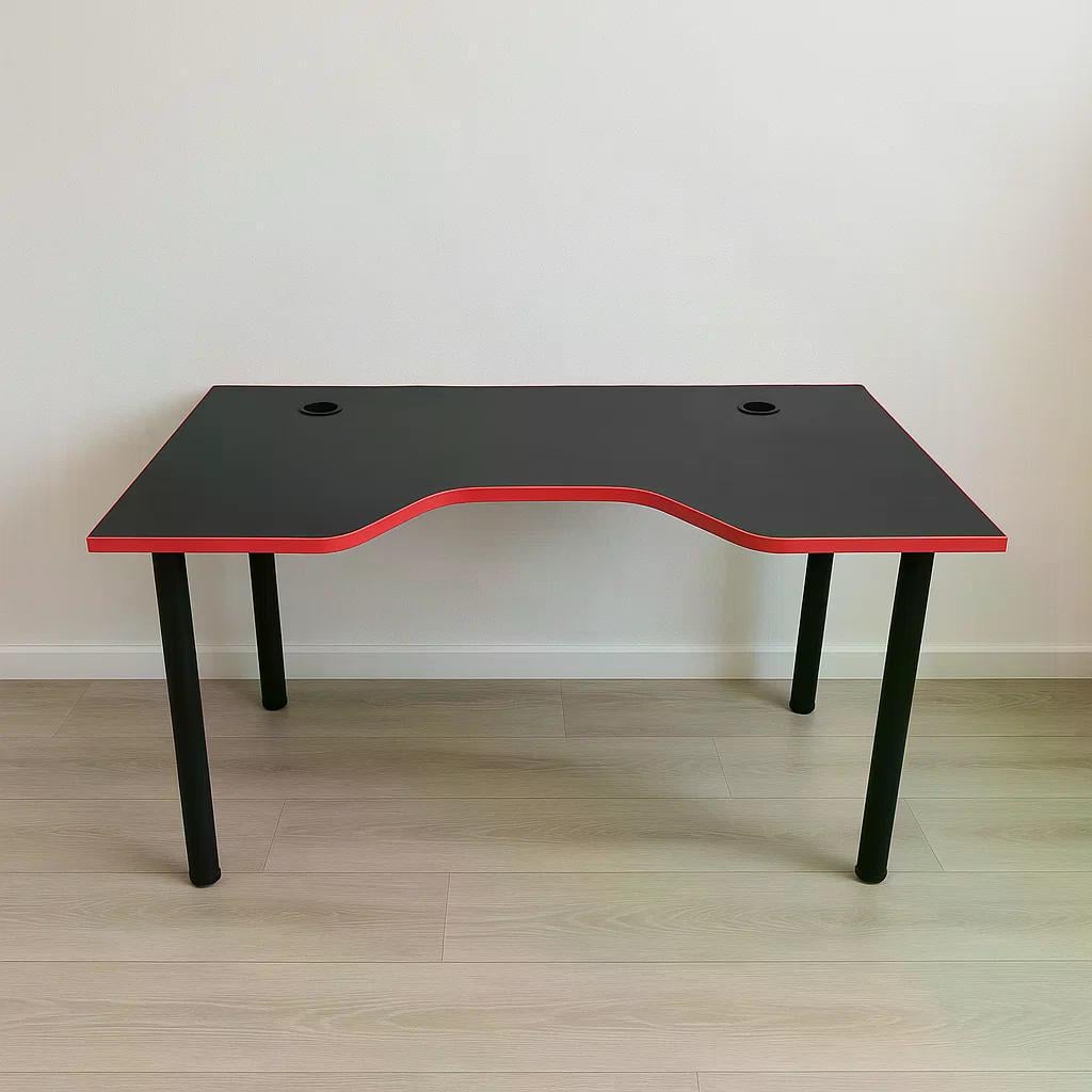 Геймерский стол X13 с полкой под системный блок 120 см Черный с красным (ГСXG13)