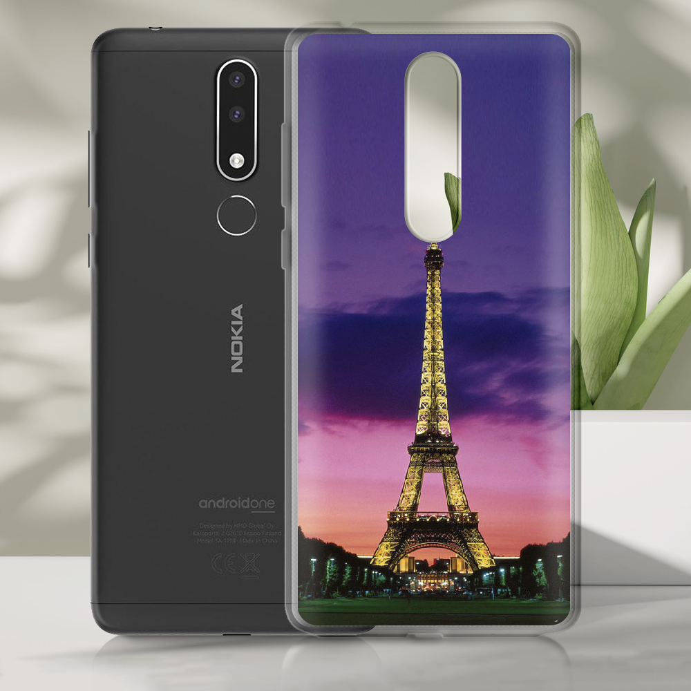 Чохол BoxFace Nokia 3.1 Plus Опівночі в Парижі Чорний силікон зі склом (36116-up964-37737)