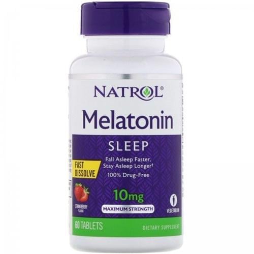 Мелатонін для сну Natrol Melatonin Sleep 10 мг 60 Tabs Strawberry Flavor