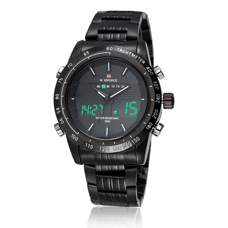 Годинник чоловічий наручний Naviforce Army NF9024 NF9024 B/B/W Black/Black/White (15220)