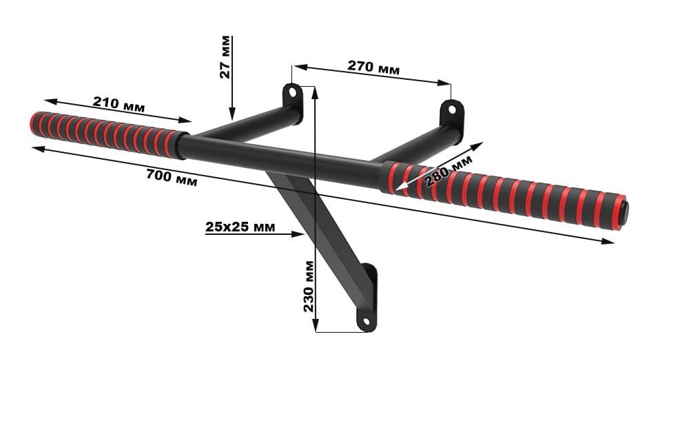 Турник SAB "Мощь" настенный Черный (0038) - фото 2 Турник SAB "Мощь" настенный Черный (0038) - фото 2