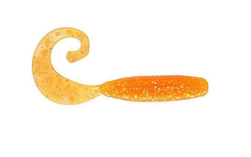 Силиконовый твистер Reins Fat G-tail Grub №413 для микроджига съедобный 2" 20 шт. Chika Chika Orange (6640)