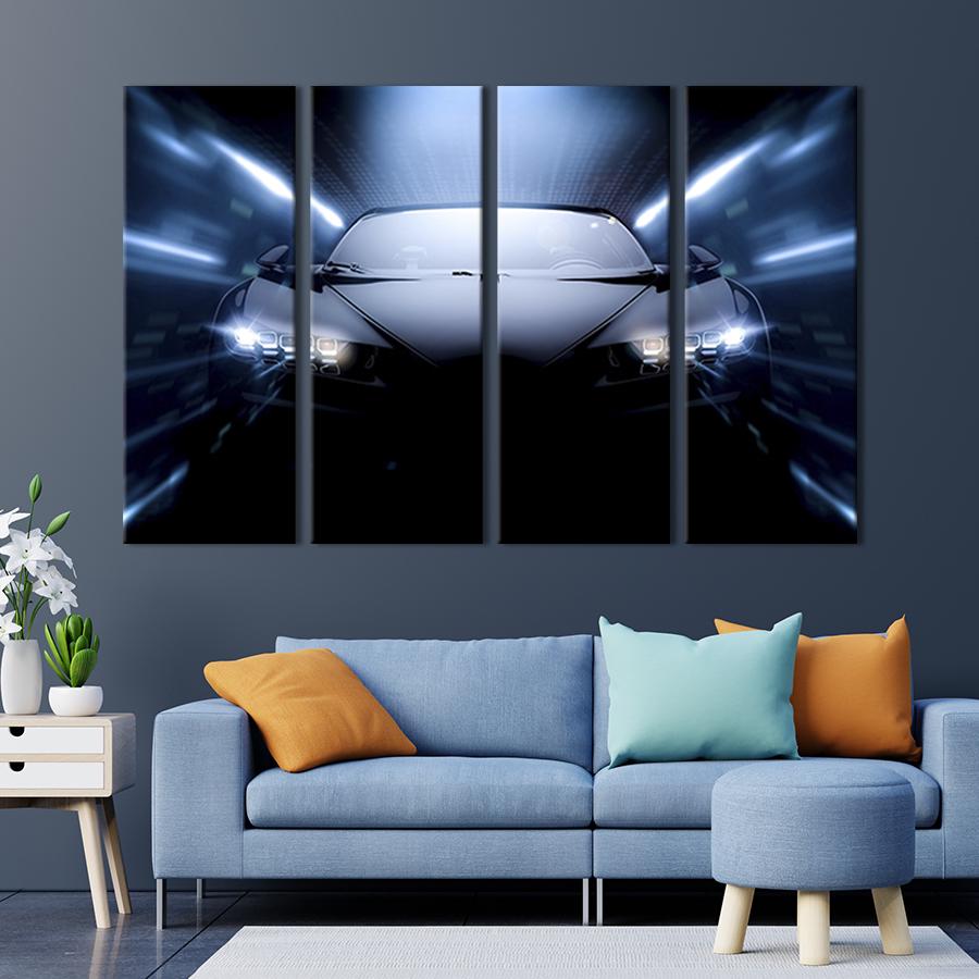 Картина модульная из 4 частей Элегантный черный суперкар L 149x93 см (108-41)