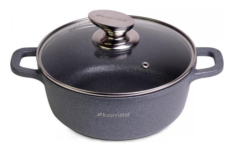 Кастрюля Kamille Landes Grey с литыми алюминиевыми ручками 2,3 л