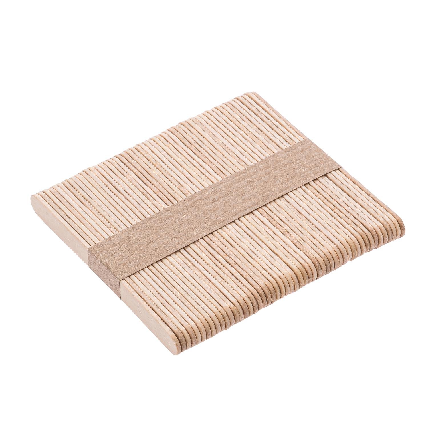 Палочки деревянные с закругленными краями для мороженого 9.3х1х0,2 см 50 шт. Коричневый (19491690)