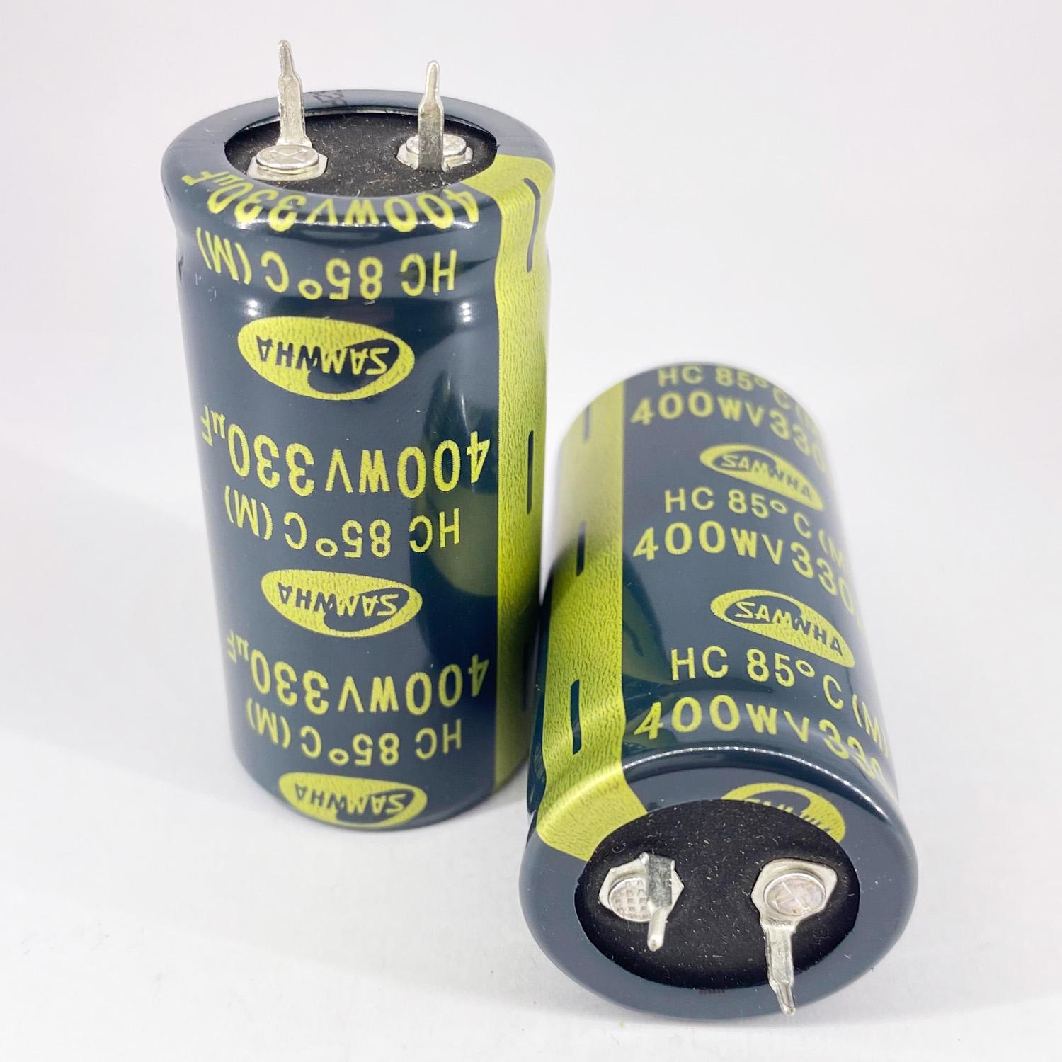 Электролитические конденсаторы Samwha 330 мкф 400V 25x50 мм 85 °C (5438)