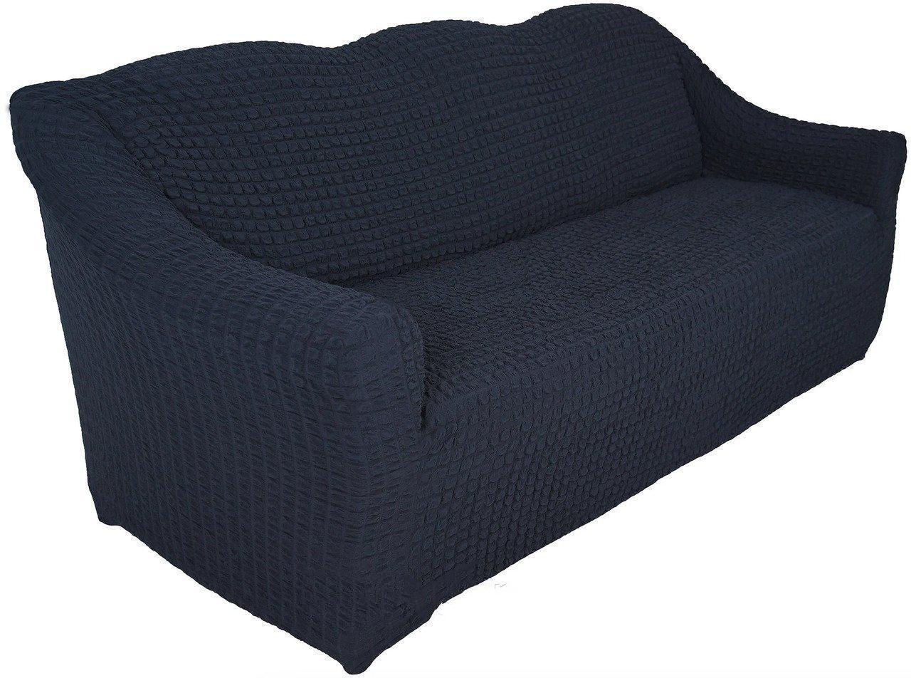 Чехол на диван натяжной универсальный 3-х местный Графитовый (18882701)