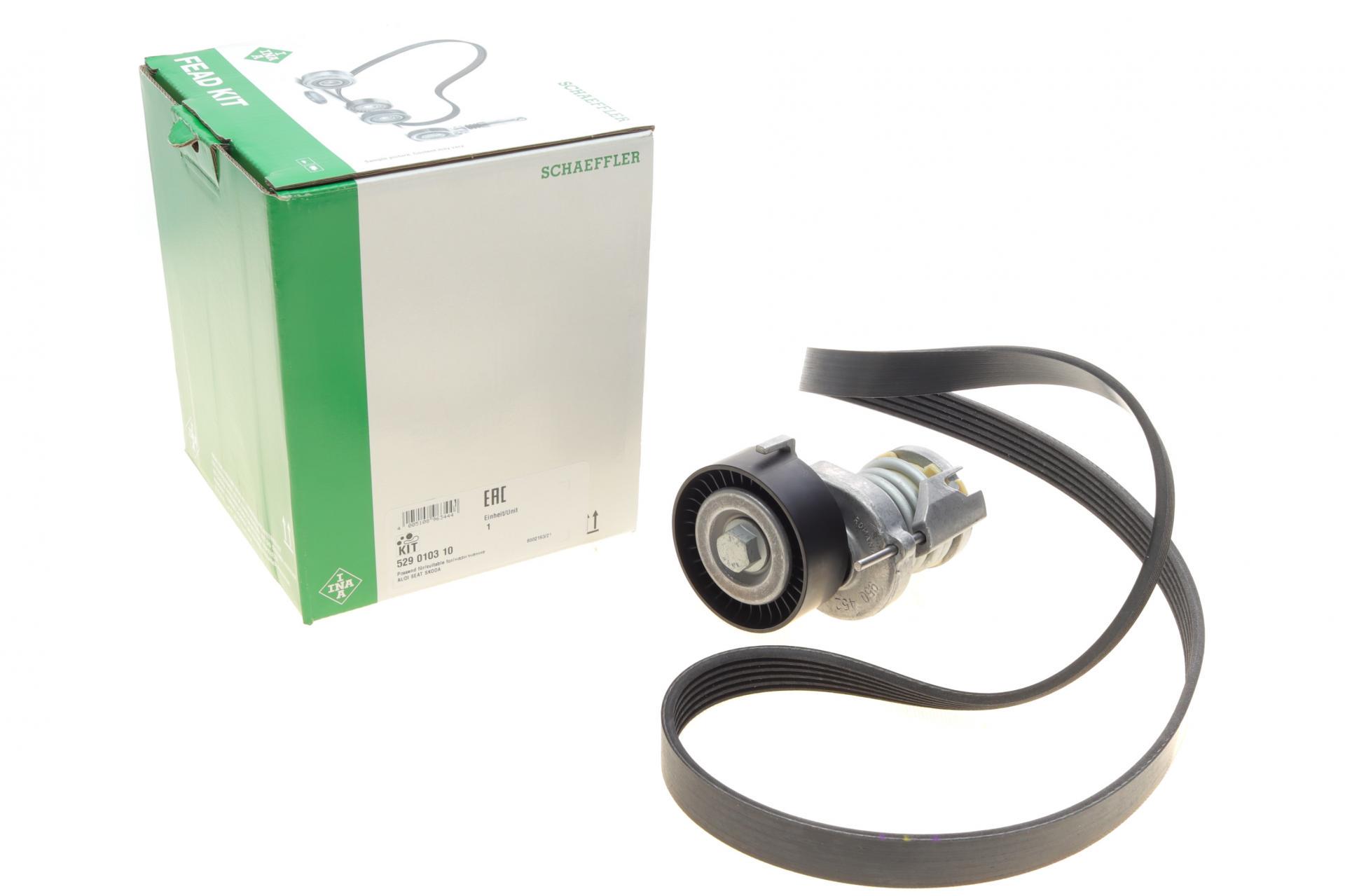 Комплект ремня генератора INA Audi A2/Seat Ibiza/Skoda Fabia/VW Golf/Polo 1.4/1.6/1.6FSI 97- 6PK 1078 (529 0103 10)