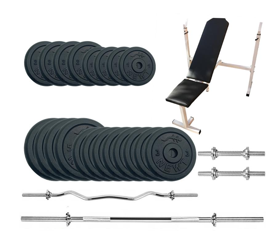 Лавка для жиму Newt Gym Set-SKH Home + штанга/гантелі 72 кг (3415) Лавка для жиму Newt Gym Set-SKH Home + штанга/гантелі 72 кг (3415)