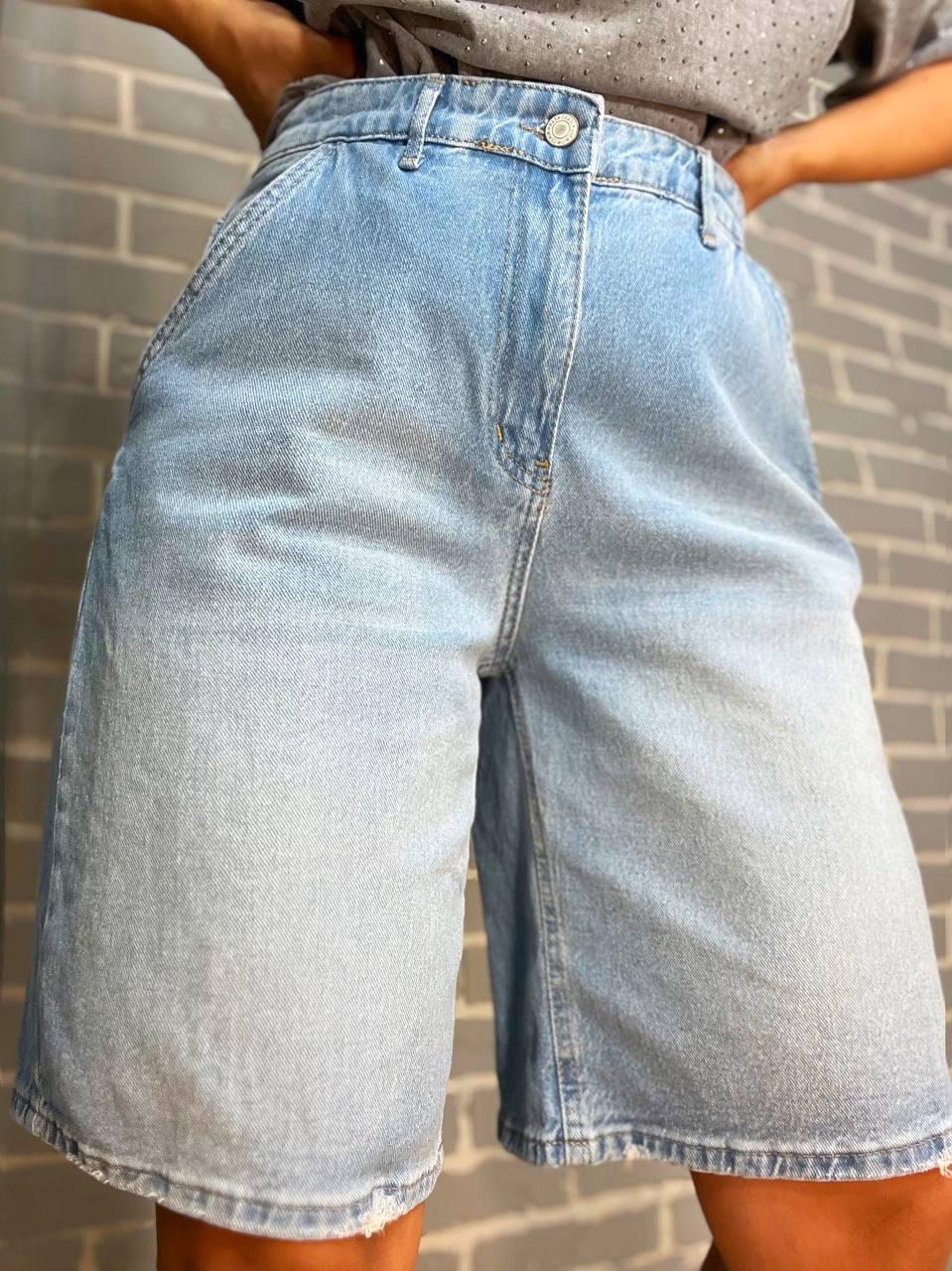Шорты женские джинсовые PRANA 2510 бермуды косые карманы р. 46 Голубой (2484) - фото 4 Шорты женские джинсовые PRANA 2510 бермуды косые карманы р. 46 Голубой (2484) - фото 4
