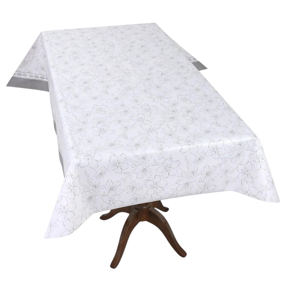Клеенка на стол Glamour MA-5528 1,4х20 м Белый с серым (34965237)