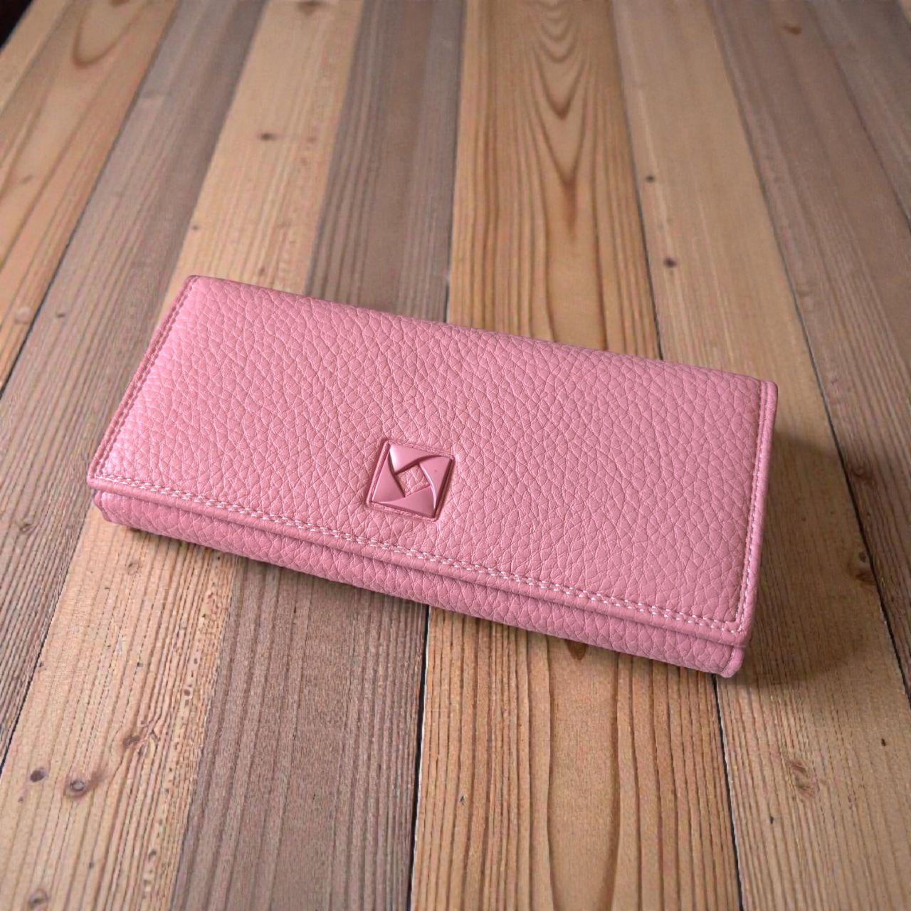 Кошелек большой на магните с внутренним отделом для монет Saralyn 19х10 см Розовый