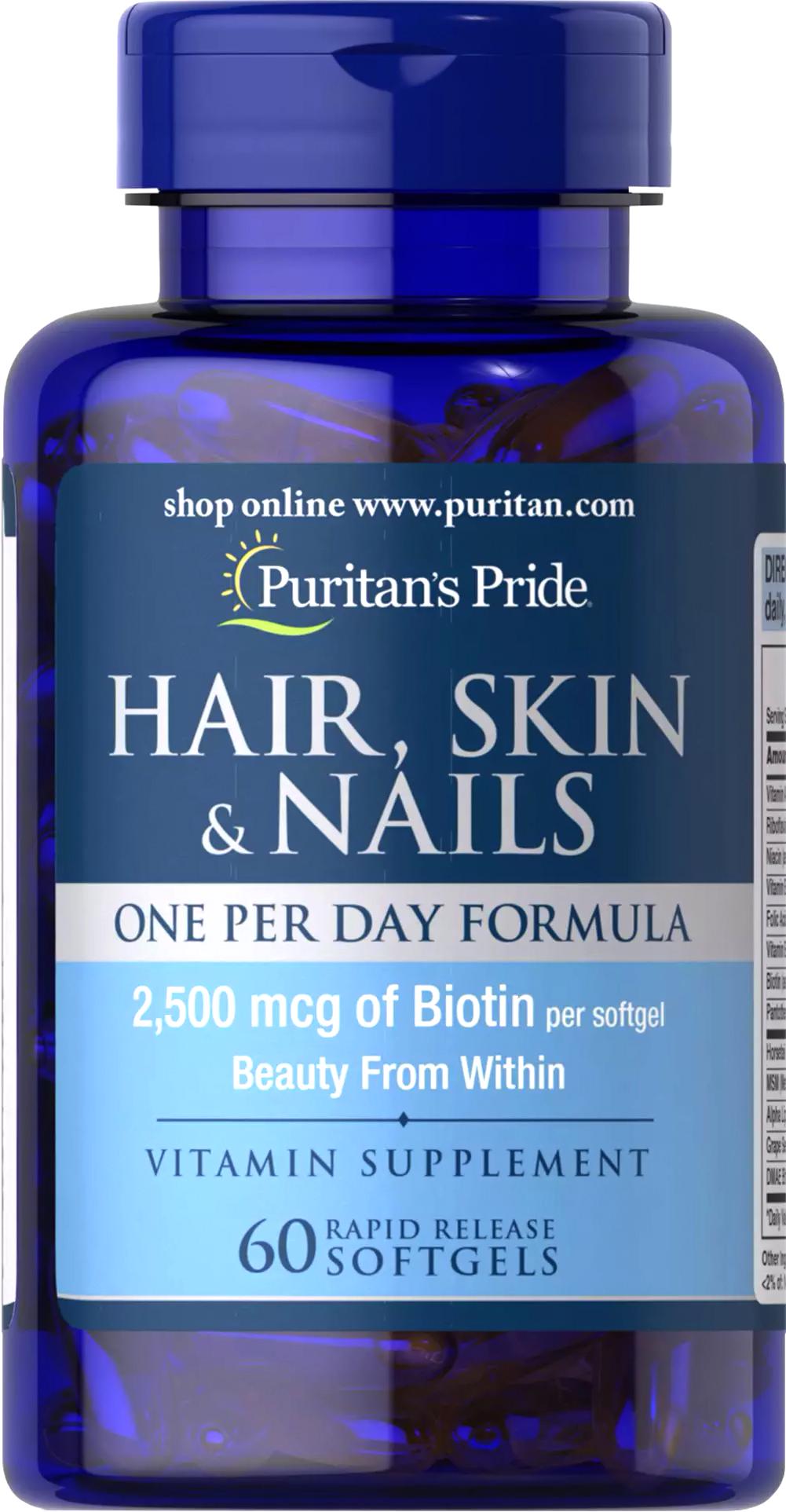 Витамины Puritans Pride Hair Skin&Nails One Per Day Formula 60 капсул