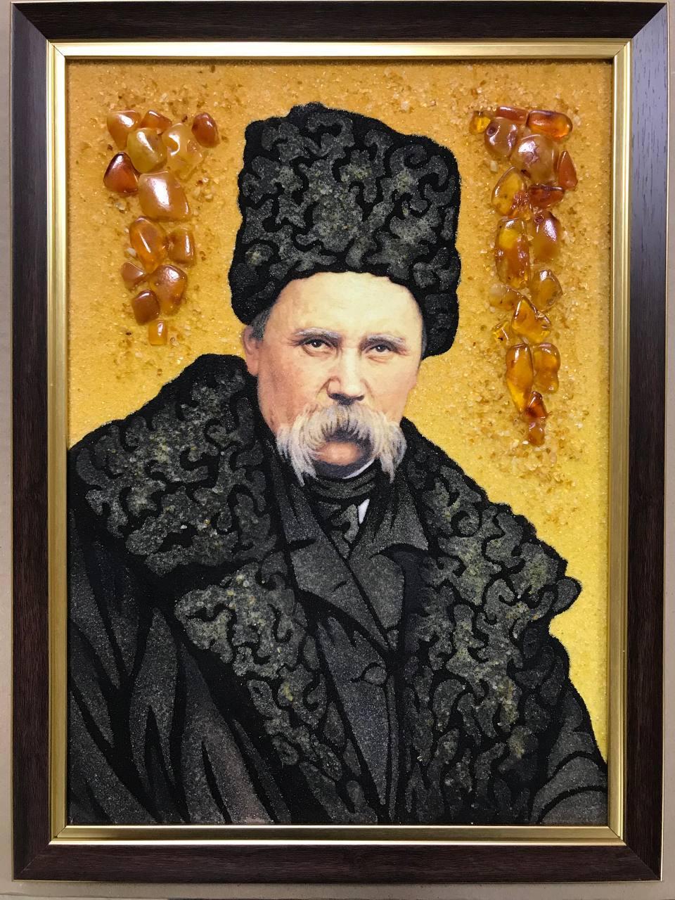 Картина из янтаря Тарас Шевченко 20x30 см (К0183-20x30)