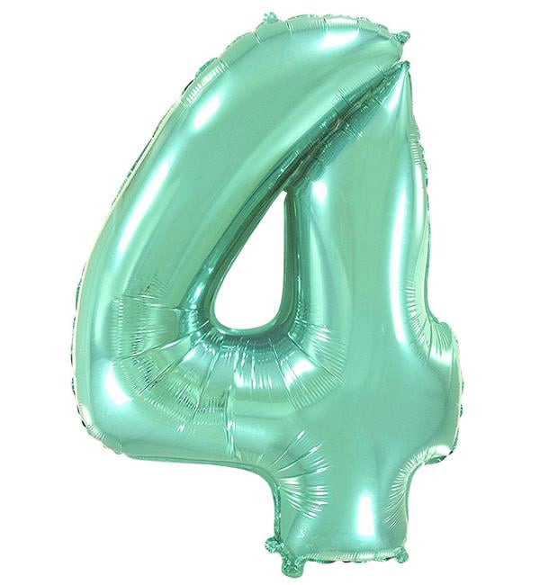 Шарик Цифра 4 100 см Мятный (11501237) - фото 1 Шарик Цифра 4 100 см Мятный (11501237) - фото 1
