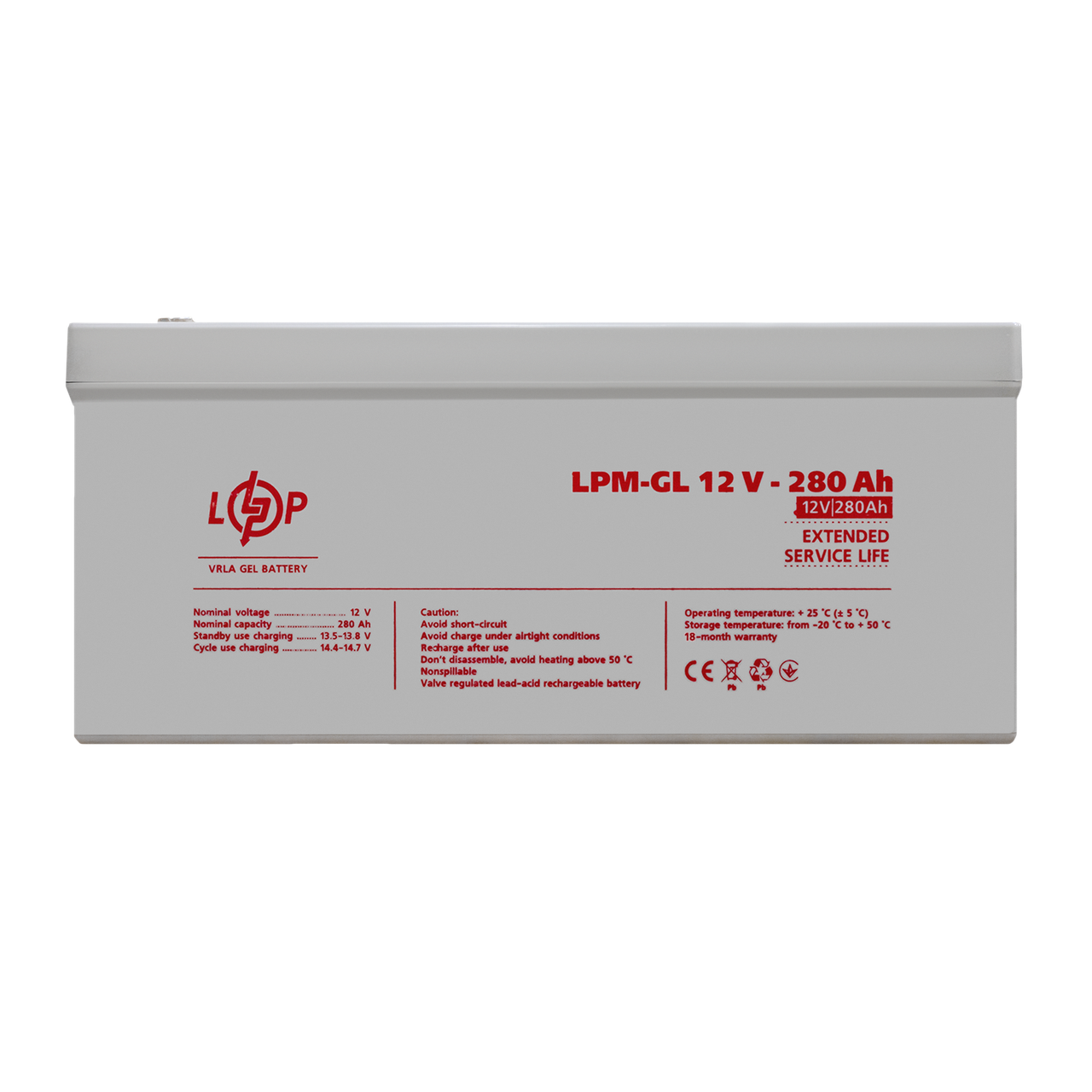 Аккумулятор гелевый LPM-GL 12V-280 Ah