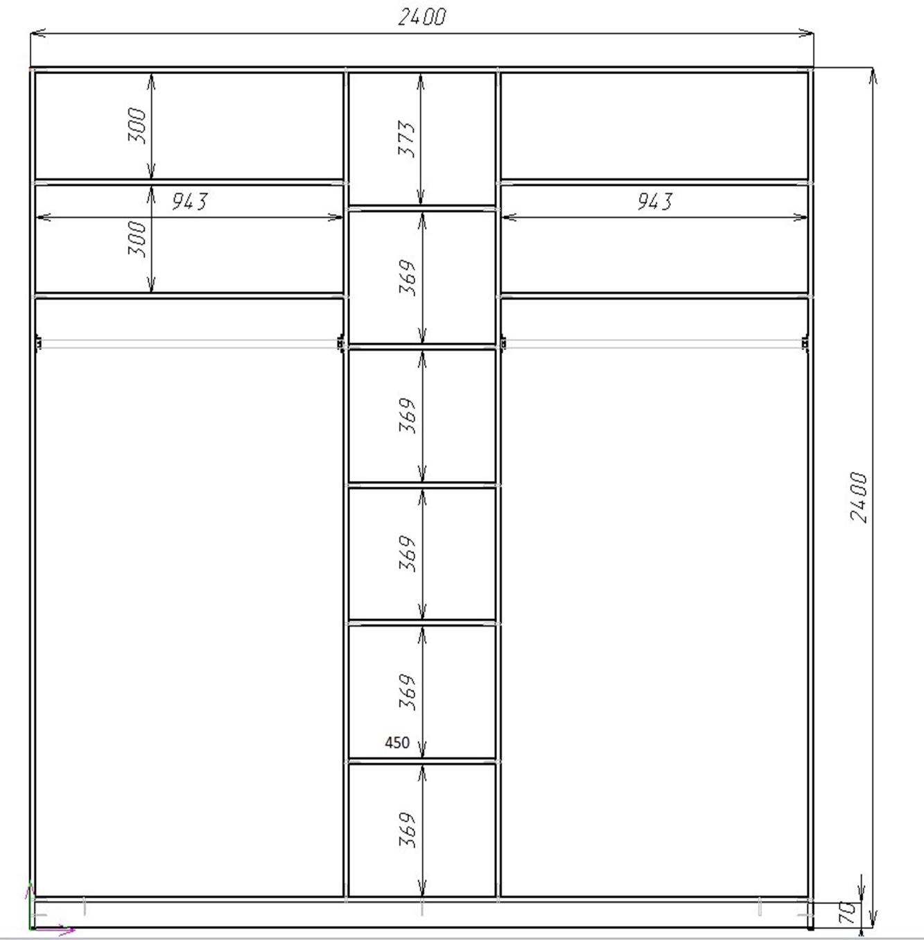 Шафа-купе Viant Ligth Дзер/ДСП/Дзер 2400х600x2400 мм Дуб тахо - фото 2