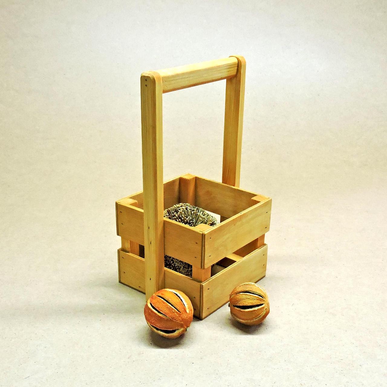 Корзинка подарочная из дерева Шервуд 18х18 см Карри (ПДК-0021303)