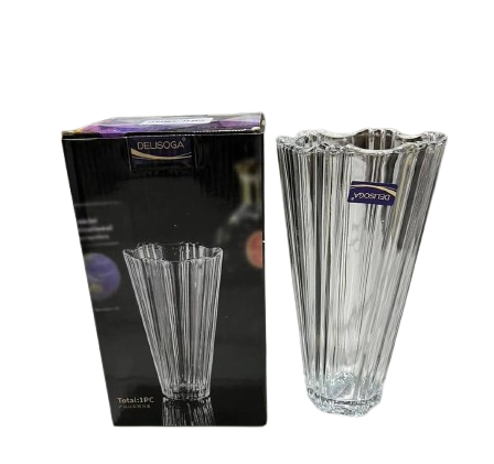 Ваза для цветов Хайнань Olens 102-546 стеклянная 12х25 см Прозрачный (2764530630)