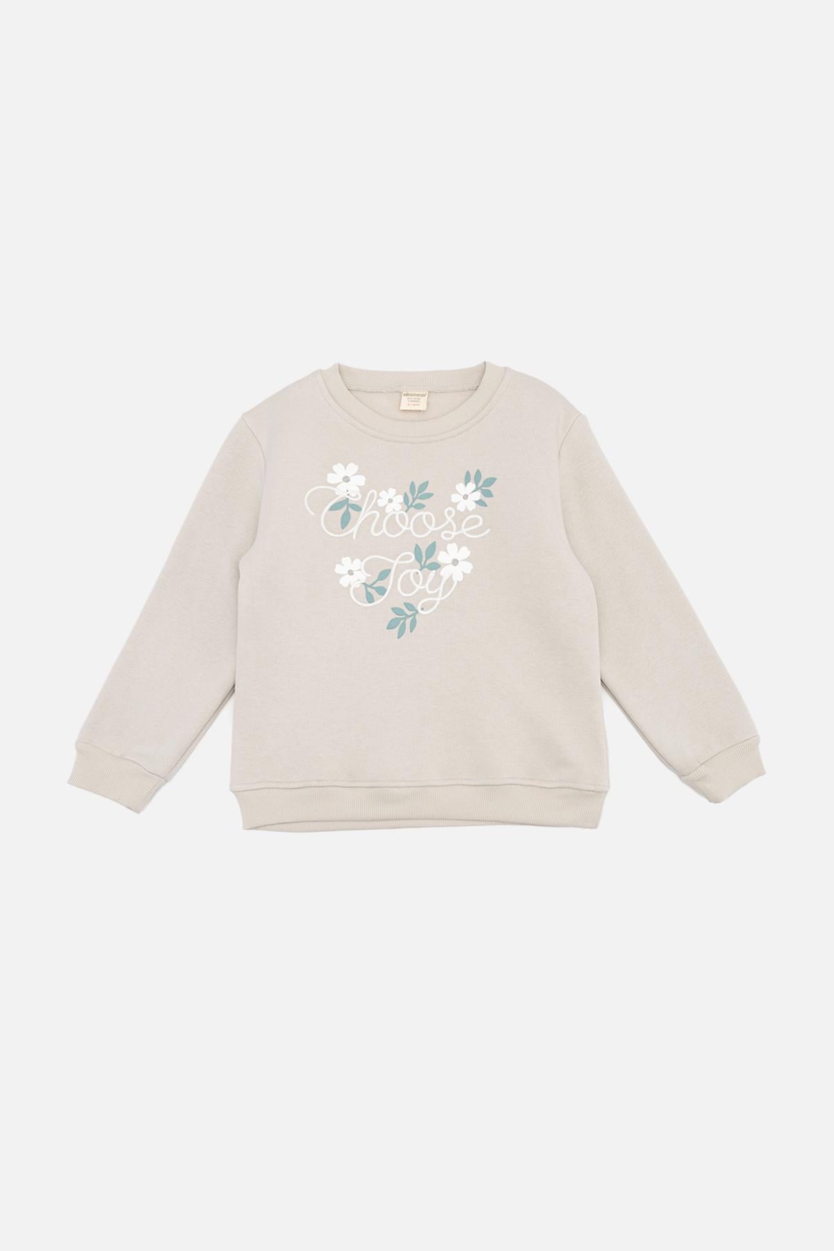 Свитшот для девочки 116 см Светло-серый (SKT001023530)