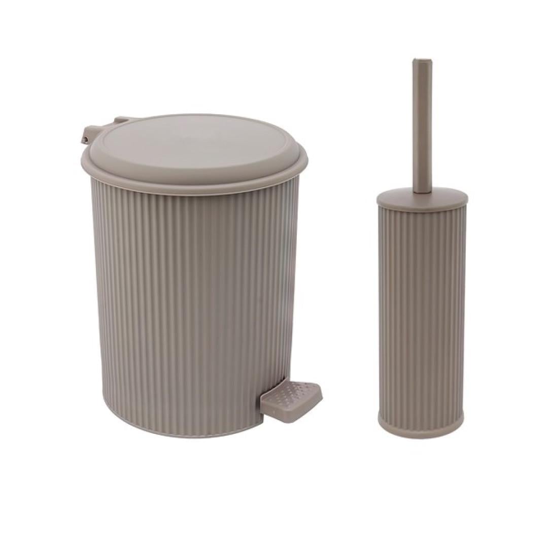 Набор для туалета Elif Nostalgia мусорное ведро и ерш для унитаза Кофе с молоком (N325_N379 к)