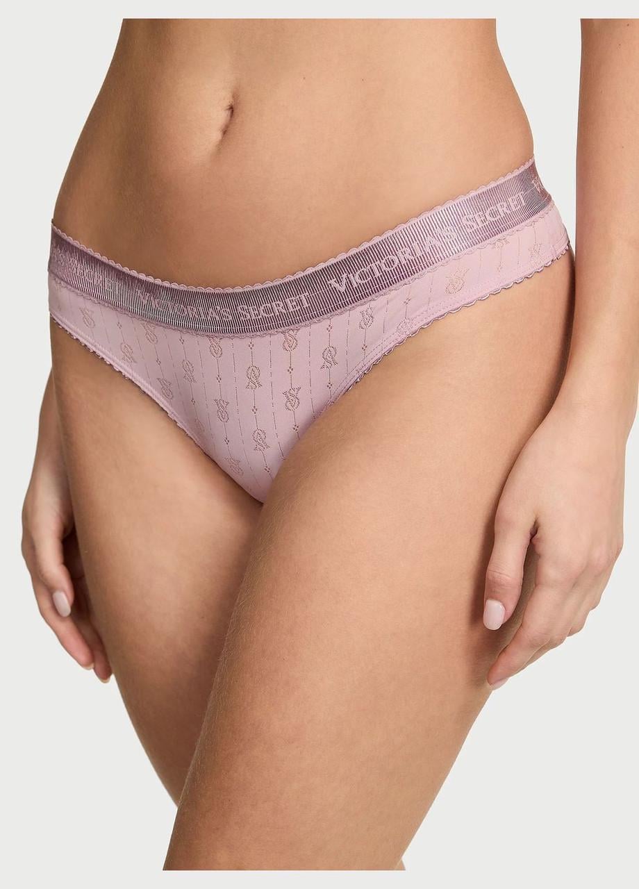 Трусики женские Victoria's Secret Logo Pointelle Thong M Розовый (2618596644)