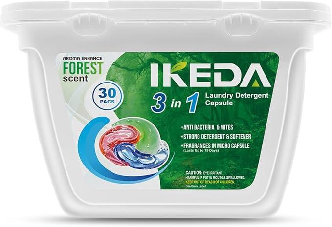 Капсули для прання Ikeda 3в1 із ароматом лісу 30 шт.