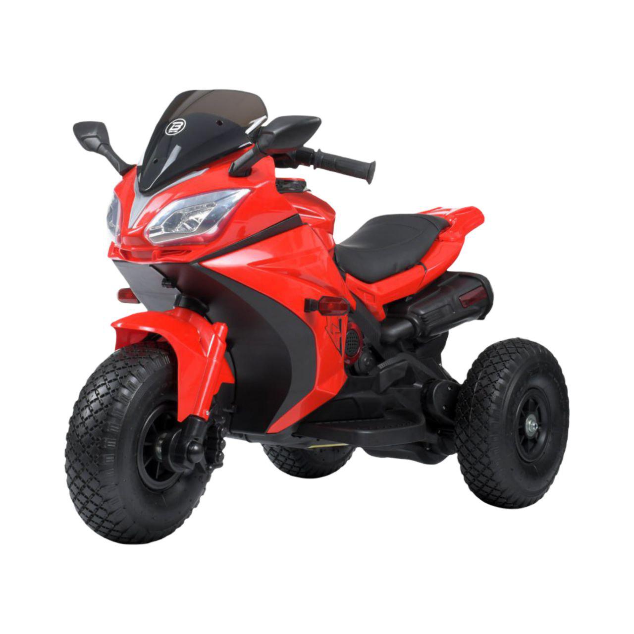 Детский мотоцикл Bambi Racer M 4840ALR-3 на 2 мотора/резиновые колеса/кожаное сиденье Красный (33386591)