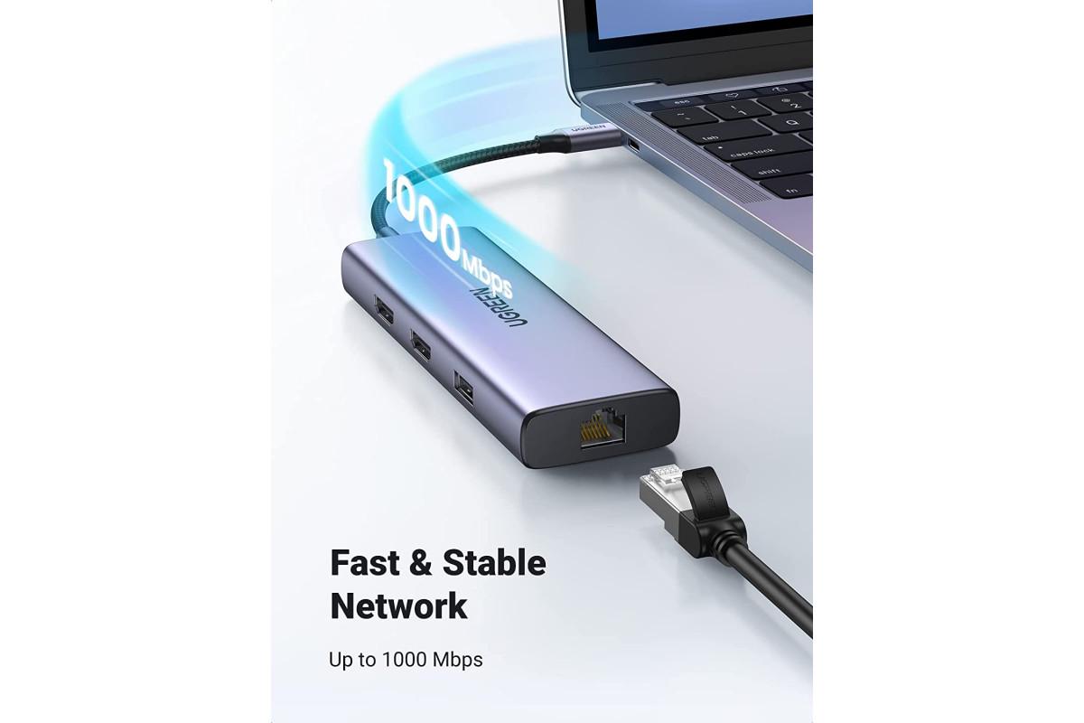 Концентратор UGREEN USB-C HUB для MacBook Pro Air Grey (90119) - фото 5