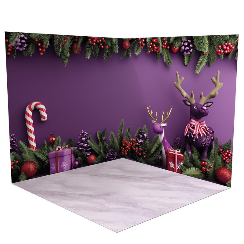 Фотофон новогодний угловой виниловый Frontlit 120x120 см 450 г/м2 №58585