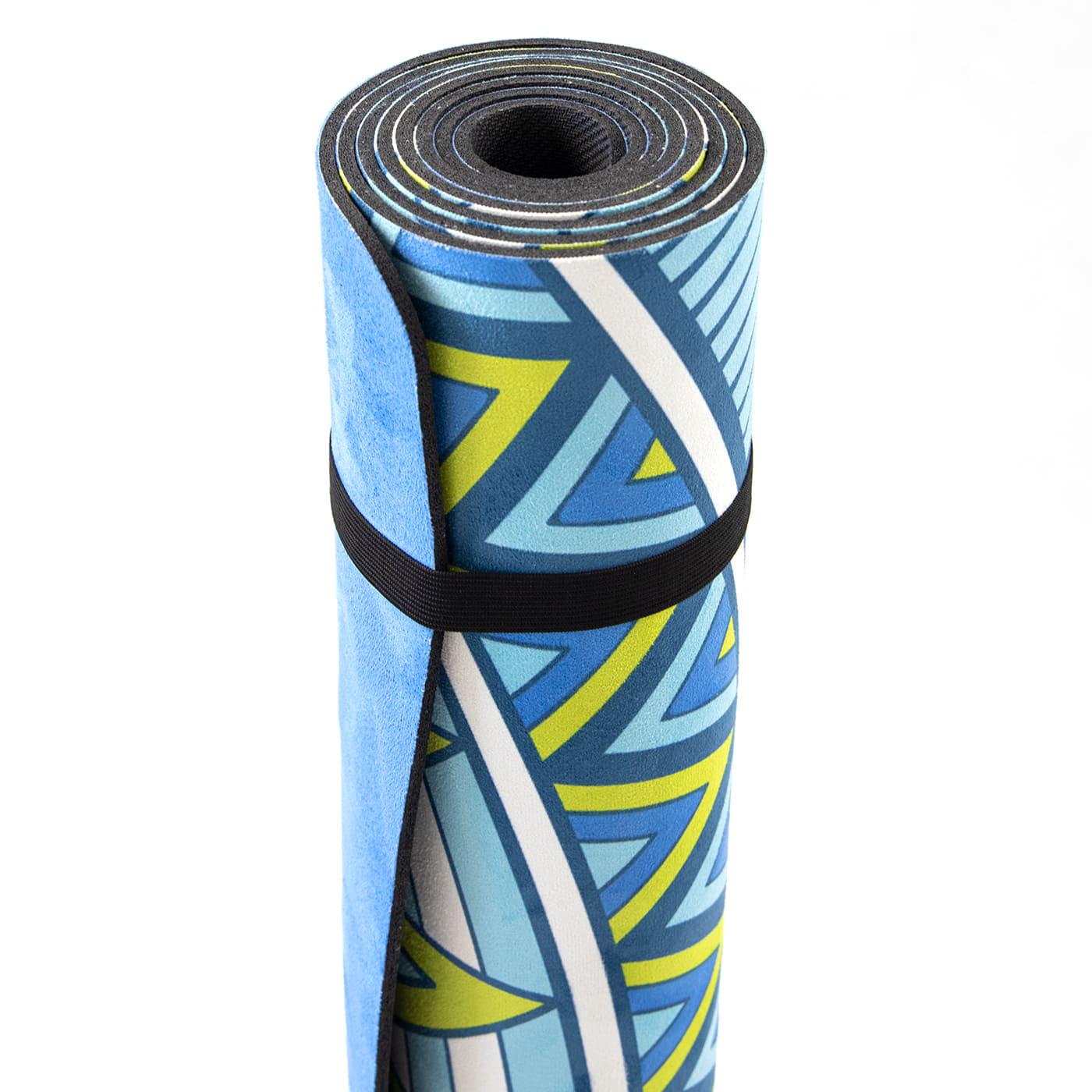 Килимок для йоги та фітнесу OSPORT каучук/замша 4 мм 183x68 см Синьо-бірюзовий (OF-0286-0082) - фото 8