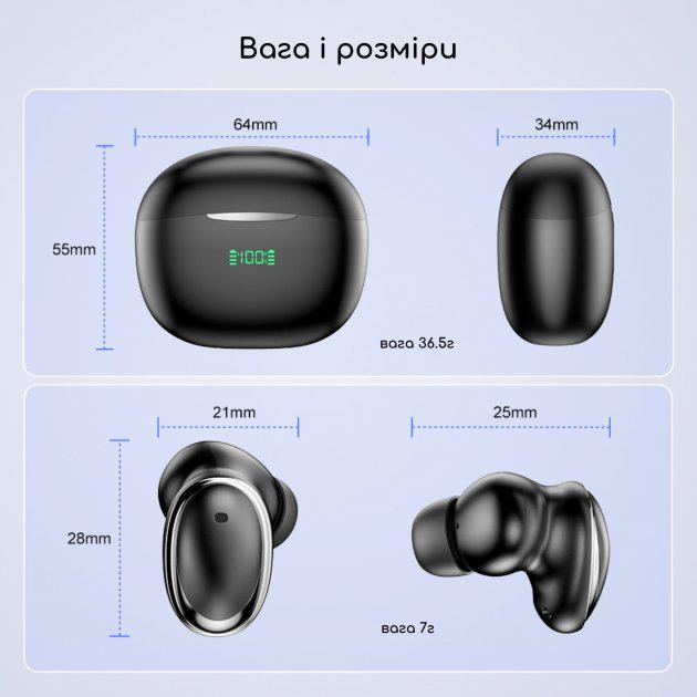 Навушники Bluetooth New Bee CT02 Black (11337994) - фото 11