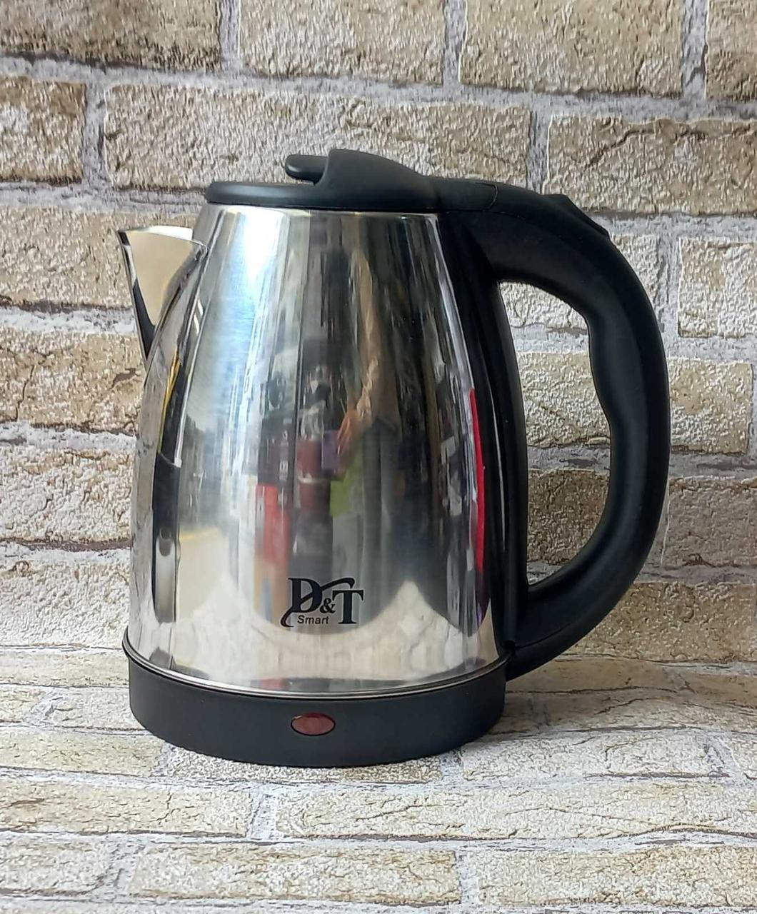 Чайник електричний дисковий D&T Smart DT 803 2 л 2000 Вт із нержавіючої сталі