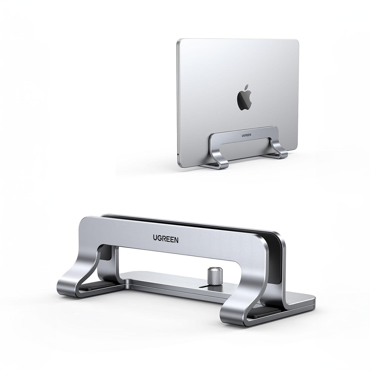 Підставка для ноутбуку UGREEN металева вертиркальна з регульованою товщиною Сірий (20471)