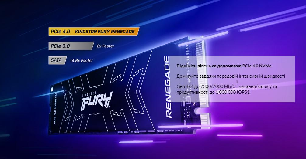 SSD накопичувач Kingston FURY Renegade 2 ТБ NVMe PCIe Gen 4.0 x4 M.2 2280 (SFYRD/2000G) - фото 11