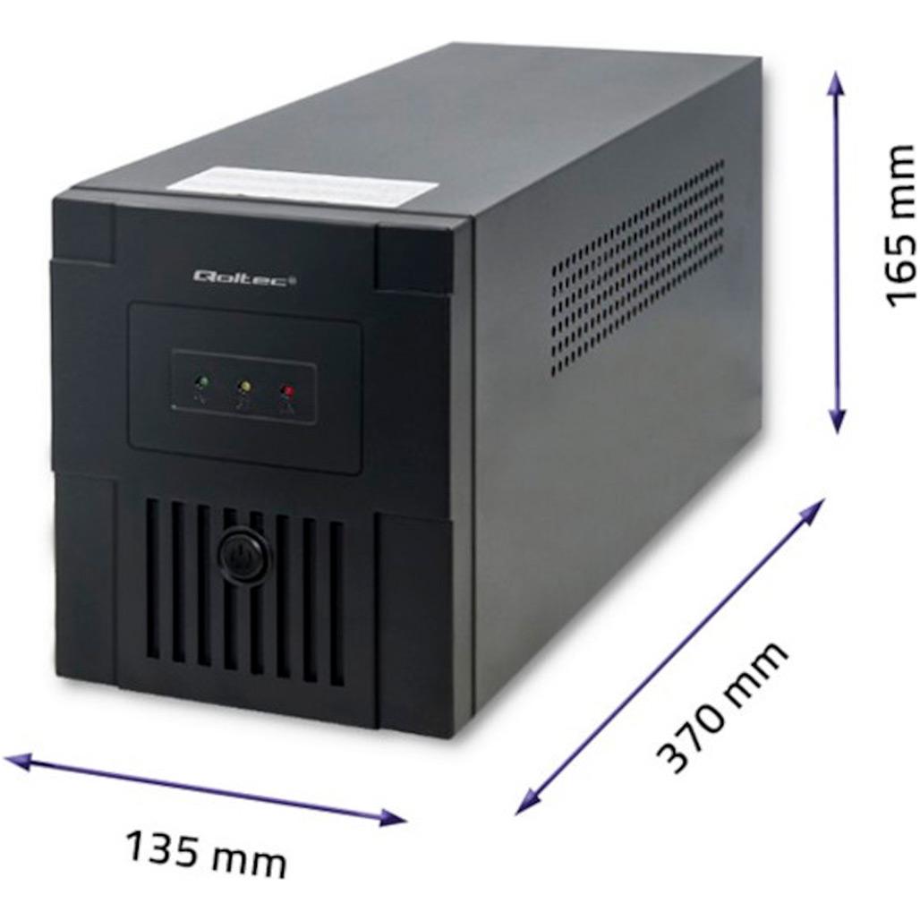 Джерело безперебійного живлення QOLTEC Uninterruptible Power Supply Monolith 2000VA 1200W (53975) - фото 3