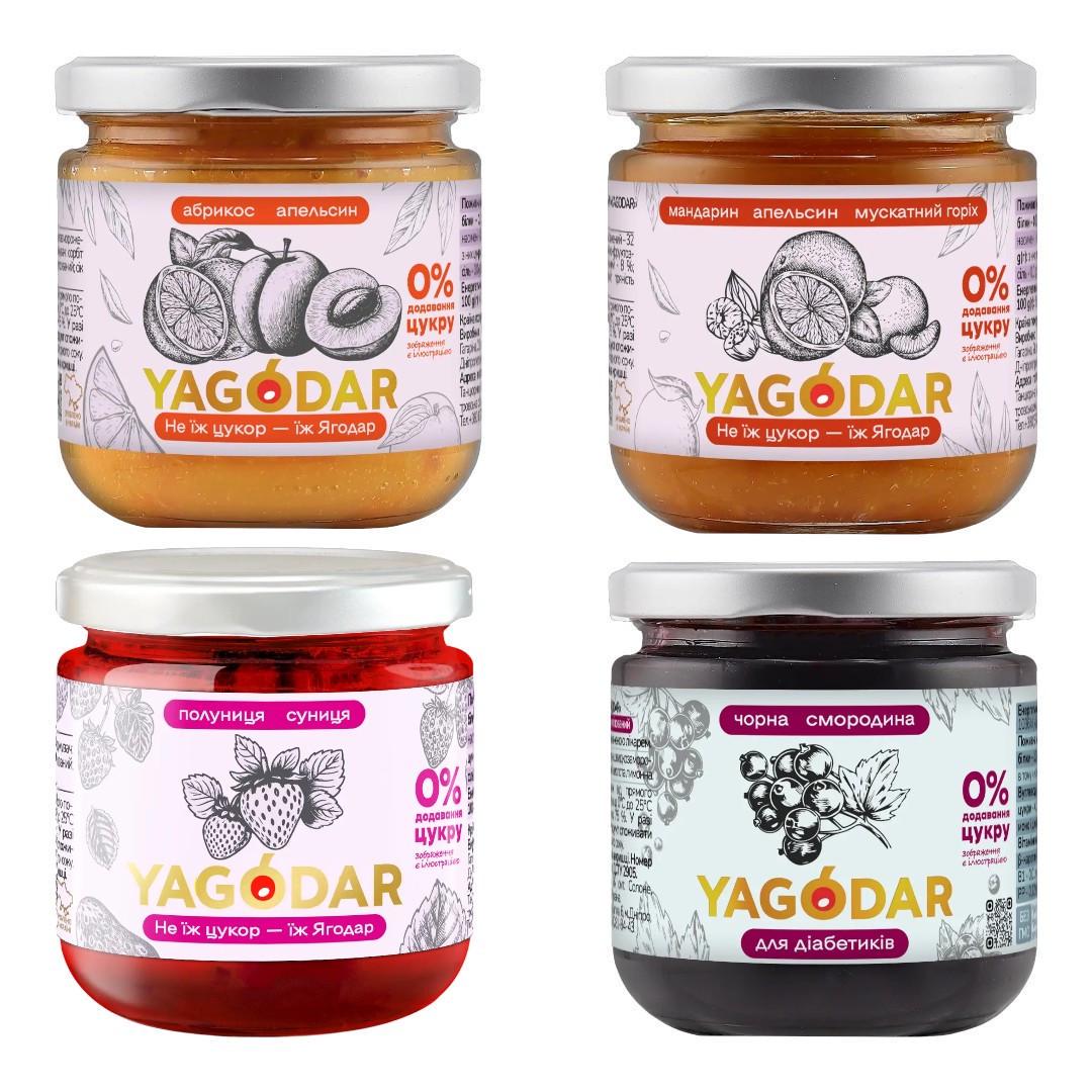 Джем YAGODAR без сахара 840 г 4 шт. (2559033290)
