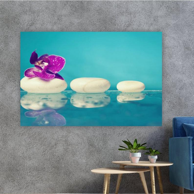 Картина на холсте KIL Art Камни и орхидея 51x34 см (344)