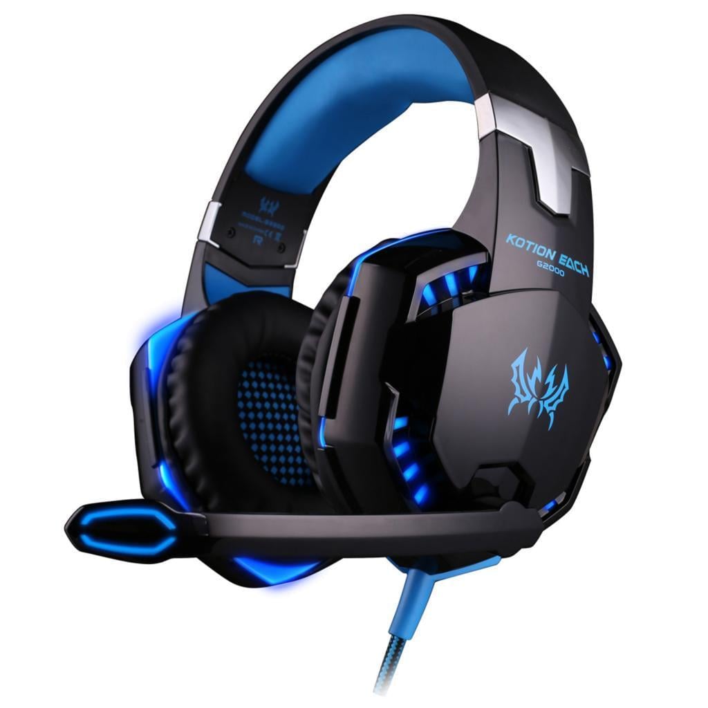 Геймерские наушники Kotion Each G2000 Pro Gaming с подсветкой Черный/Синий (335)