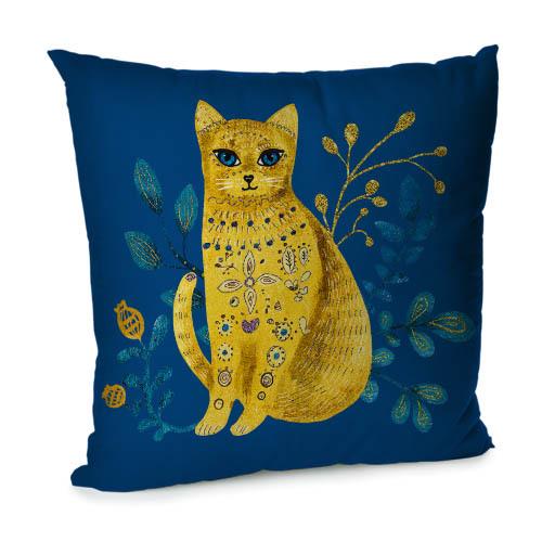 Подушка диванная из бархата Presentville Этно кошка 45x45 см (45BP_22S005)