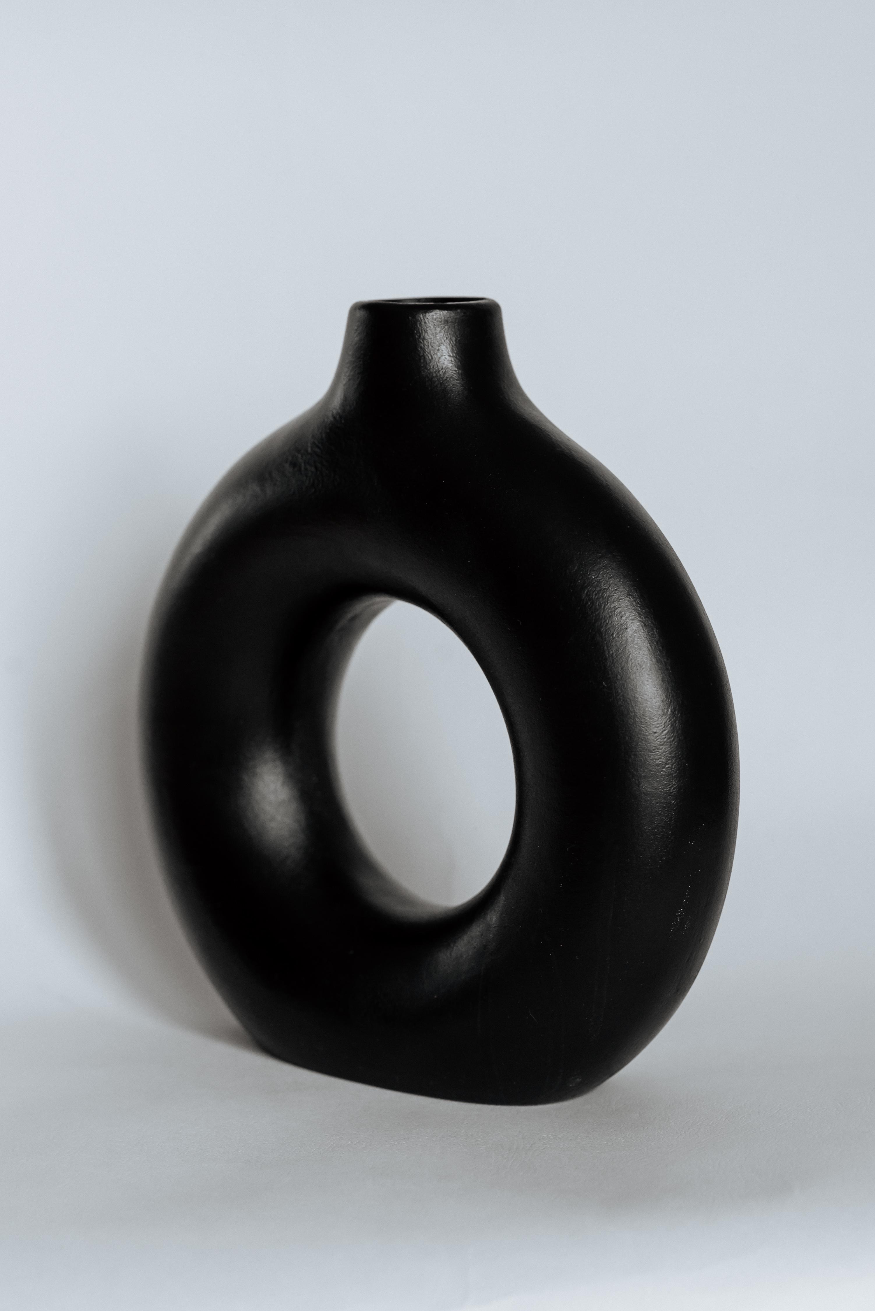 Ваза гіпсова Луна L Чорний - фото 3