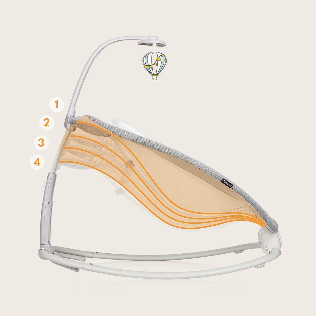 Колиска-гойдалка електрична Lionelo Pascal з вібрацією та мелодіями Сірий (5903771) - фото 11