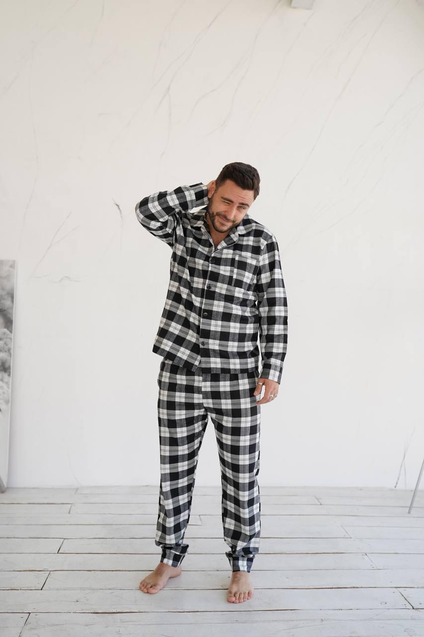 Пижама фланелевая унисекс комплект XL (9023)