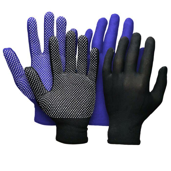 Перчатки рабочие стрейчевые с ПВХ точками 60 пар (2865)